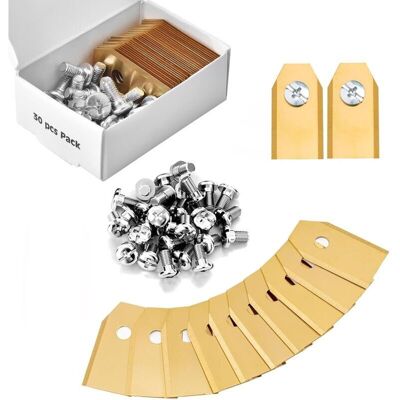 OEM 45 Pièces Lame Robot Tondeuse, Lames En Titane 0,75 Mm, Lames De Robot Tondeuse À Gazon Pour Husqvarna Automower, Gardena, Yard Force, Accessoires Pour Robots À Gazon - Publicité OEM 45 Pièces Lame Robot Tondeuse, Lames En Titane 0,75 Mm, Lames De Robot Tondeuse À Gazon Pour Husqvarna Automower, Gardena, Yard Force, Accessoires Pour Robots À Gazon - Publicité