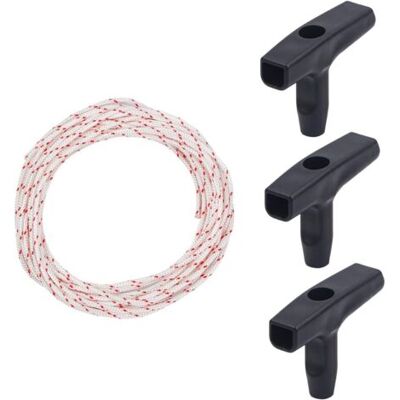 SCORPIO Corde De Démarreur À Rappel 10 Mètres 3,0 Mm, Corde De Traction Avec 3 Pièces Poignée De Démarrage Pour Pièces De Tondeuse À Gazon - Publicité SCORPIO Corde De Démarreur À Rappel 10 Mètres 3,0 Mm, Corde De Traction Avec 3 Pièces Poignée De Démarrage Pour Pièces De Tondeuse À Gazon - Publicité