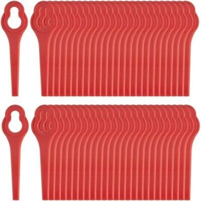 SANS MARQUE 50 Pièces Lames De Rechange Pour Coupe Bordure, Lames En Plastique De Rechange Lame Coupe Bordure Tondeuse À Gazon Rouge L90mm - Publicité SANS MARQUE 50 Pièces Lames De Rechange Pour Coupe Bordure, Lames En Plastique De Rechange Lame Coupe Bordure Tondeuse À Gazon Rouge L90mm - Publicité