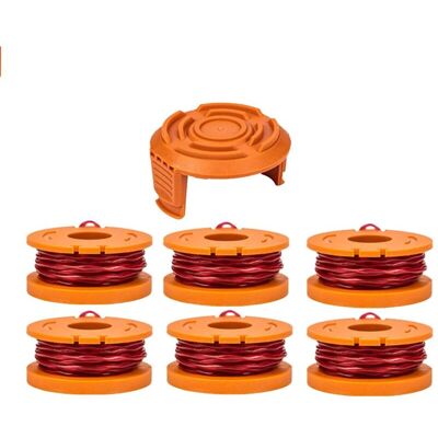 URSUS Bobine De Rechange Pour Tondeuses À Gazon Wg163 Wg155 Wg180, Compatible Avec Worx Wa0010, Couvercle D'Alimentation Automatique Pour Cordon De Désherbage, Cordon De Tondeuse À Gazon Sans Fil 6 + 1 Ense - Publicité URSUS Bobine De Rechange Pour Tondeuses À Gazon Wg163 Wg155 Wg180, Compatible Avec Worx Wa0010, Couvercle D'Alimentation Automatique Pour Cordon De Désherbage, Cordon De Tondeuse À Gazon Sans Fil 6 + 1 Ense - Publicité
