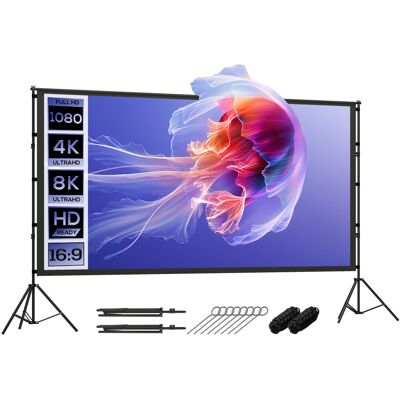 OEM Écran De Projection Trépied 120 Pouces 16:9 4k/8k 309x62x217 Cm Blanc Noir - Publicité OEM Écran De Projection Trépied 120 Pouces 16:9 4k/8k 309x62x217 Cm Blanc Noir - Publicité