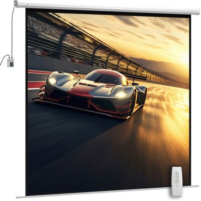 HEAT Écran De Projection Motorisé 120 Pouces Avec Télécommande, Plastique Et Métal, 236,5 X 8 X 236,5 Cm, Blanc - Publicité HEAT Écran De Projection Motorisé 120 Pouces Avec Télécommande, Plastique Et Métal, 236,5 X 8 X 236,5 Cm, Blanc - Publicité