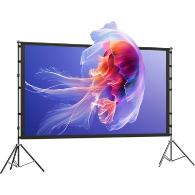 OEM Écran De Projection 100 Pouces 16:9 Hd 4k/8k Avec Support, Écran Portable Double Face Avec Trépieds Pliables, Noir - Publicité OEM Écran De Projection 100 Pouces 16:9 Hd 4k/8k Avec Support, Écran Portable Double Face Avec Trépieds Pliables, Noir - Publicité