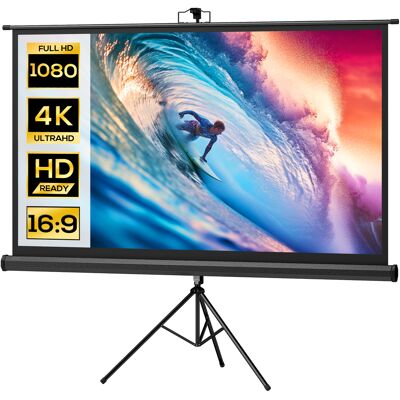 HEAT Écran De Projection Pliable 84 Pouces, Format 16:9, Avec Trépied Réglable, 200 X 8 X 118 Cm, Noir - Publicité HEAT Écran De Projection Pliable 84 Pouces, Format 16:9, Avec Trépied Réglable, 200 X 8 X 118 Cm, Noir - Publicité