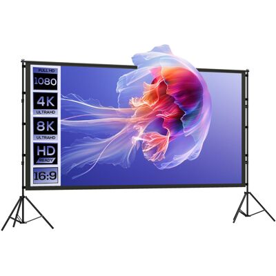 OEM Écran De Projection Avec Trépieds 120 Pouces 16:9 Hd 4k/8k, Écran Videoprojecteur Portable, 309x62x217cm, Blanc Et Noir - Publicité OEM Écran De Projection Avec Trépieds 120 Pouces 16:9 Hd 4k/8k, Écran Videoprojecteur Portable, 309x62x217cm, Blanc Et Noir - Publicité