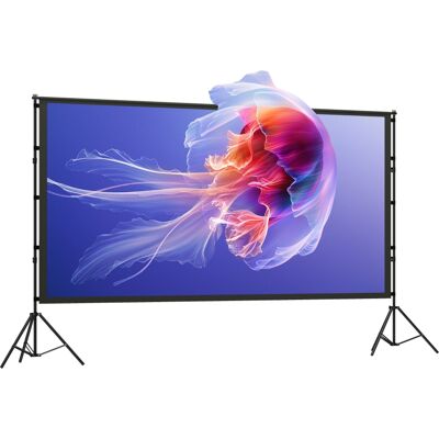 OEM Écran De Projection 100 Pouces 16:9 Hd 4k/8k Avec Support, Écran Portable Double Face Avec Trépieds Pliables, Noir - Publicité OEM Écran De Projection 100 Pouces 16:9 Hd 4k/8k Avec Support, Écran Portable Double Face Avec Trépieds Pliables, Noir - Publicité
