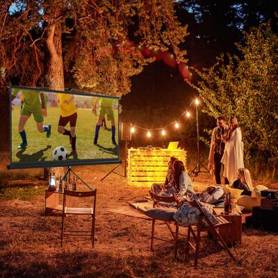 HEAT Écran De Projection De 100 Pouces Avec Trépied Réglable En Hauteur, Résolution 4k Hd 16:9 - Publicité HEAT Écran De Projection De 100 Pouces Avec Trépied Réglable En Hauteur, Résolution 4k Hd 16:9 - Publicité