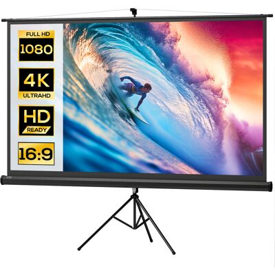 HEAT Écran De Projection Pliable 100 Pouces, Format 16:9, Avec Trépied Réglable, 235,8 X 8 X 136 Cm, Noir - Publicité HEAT Écran De Projection Pliable 100 Pouces, Format 16:9, Avec Trépied Réglable, 235,8 X 8 X 136 Cm, Noir - Publicité