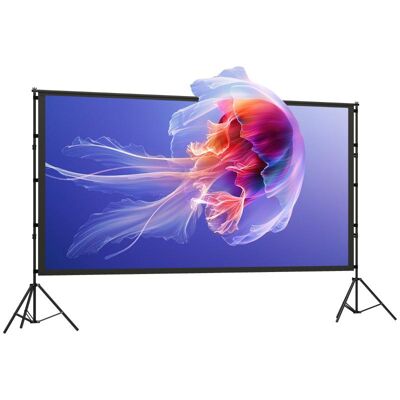 OEM Écran De Projection 100 Pouces 16:9 Hd 4k/8k Avec Support, Écran Portable Double Face Avec Trépieds Pliables, Noir - Publicité OEM Écran De Projection 100 Pouces 16:9 Hd 4k/8k Avec Support, Écran Portable Double Face Avec Trépieds Pliables, Noir - Publicité
