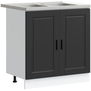 Meuble Sous Évier Avec Stockage Porto Noir 80 X 46 X 81,5 Cm Vidaxl - Publicité Meuble Sous Évier Avec Stockage Porto Noir 80 X 46 X 81,5 Cm Vidaxl - Publicité