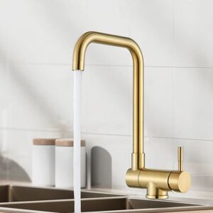 OEM Doré Brushed Mitigeur De Cuisine Rabattable Évier Avec Bec Haut D'Évier À Arc Élevé Pulvérisateur 180° Sous Fenêtrerobinet Cuisine Rabattable 180°sous Fenêtre En Acier Inoxydable - Publicité OEM Doré Brushed Mitigeur De Cuisine Rabattable Évier Avec Bec Haut D'Évier À Arc Élevé Pulvérisateur 180° Sous Fenêtrerobinet Cuisine Rabattable 180°sous Fenêtre En Acier Inoxydable - Publicité