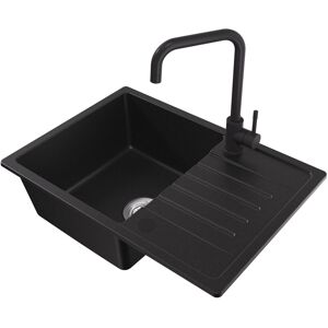 Cecipa Max - Evier De Cuisine Avec Égouttoir, 65 X 45 Cm Evier À Encastrer Deux Directions D'Installation + Robinets Cuisine, Mitigeur D'Évier Noir - Publicité Cecipa Max - Evier De Cuisine Avec Égouttoir, 65 X 45 Cm Evier À Encastrer Deux Directions D'Installation + Robinets Cuisine, Mitigeur D'Évier Noir - Publicité