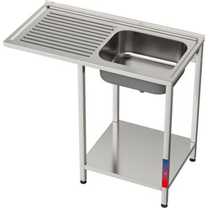 Gasfrit- Évier Sous Comptoir 1 Seno Y 1 Égouttoir Industriel Acier Inoxydable Emplacement Lave-verres 1000 X 500 X 850 Mm - Publicité Gasfrit- Évier Sous Comptoir 1 Seno Y 1 Égouttoir Industriel Acier Inoxydable Emplacement Lave-verres 1000 X 500 X 850 Mm - Publicité