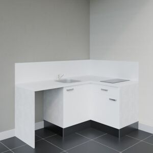 CUISIBANE Kitchenette D'Angle Ka01l-pt Avec Plan De Travail Et Évier Façade Blanc - Plan Blanc - Evier - Publicité CUISIBANE Kitchenette D'Angle Ka01l-pt Avec Plan De Travail Et Évier Façade Blanc - Plan Blanc - Evier - Publicité