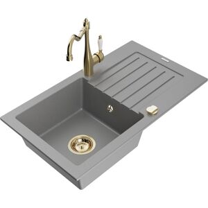 Mexen Pablo Évier En Granit 1 Bac Avec Égouttoir Et Robinet De Cuisine Carla, Gris - 6510-71-670700-50 - Publicité Mexen Pablo Évier En Granit 1 Bac Avec Égouttoir Et Robinet De Cuisine Carla, Gris - 6510-71-670700-50 - Publicité