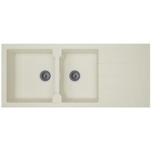 LES TENDANCES Stradour Evier Cuisine A Encastrer 2 Bacs + 1 Egouttoir Aloa - Resine - 116 X 50 Cm - Blanc - Publicité LES TENDANCES Stradour Evier Cuisine A Encastrer 2 Bacs + 1 Egouttoir Aloa - Resine - 116 X 50 Cm - Blanc - Publicité