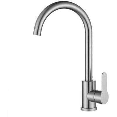 ABYSSE Robinet De Cuisine En Acier Inoxydable 304 À Poignée Unique Pour Évier, Mitigeur Eau Chaude/froide, Rotatif, Sans Plomb - Publicité ABYSSE Robinet De Cuisine En Acier Inoxydable 304 À Poignée Unique Pour Évier, Mitigeur Eau Chaude/froide, Rotatif, Sans Plomb - Publicité
