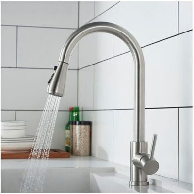 Scotch Robinet De Cuisine Avec Douchette Extractible, Mitigeur De Cuisine En Acier Inoxydable Brossé, Rotatif À 360°, Robinet D'Évier De Cuisine - Publicité Scotch Robinet De Cuisine Avec Douchette Extractible, Mitigeur De Cuisine En Acier Inoxydable Brossé, Rotatif À 360°, Robinet D'Évier De Cuisine - Publicité