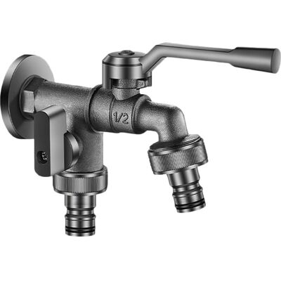 Generic Robinet Eau Froide Mural Robinet Double Sortie Antigel Robinets Exterieur 1/2" Pour Jardins Et Terrasses, Gris - Publicité Generic Robinet Eau Froide Mural Robinet Double Sortie Antigel Robinets Exterieur 1/2" Pour Jardins Et Terrasses, Gris - Publicité