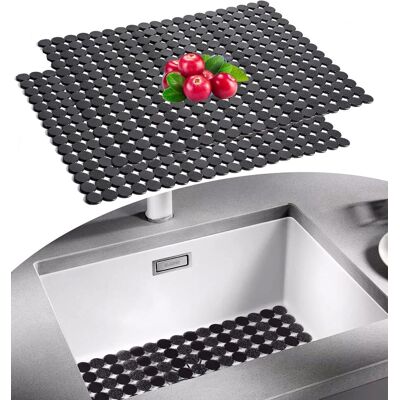 GRASSLIN Lot De 2 Tapis D'Évier, Découpable, Protection Rayures, Pvc Souple, Drainage Rapide, Cuisine - Publicité GRASSLIN Lot De 2 Tapis D'Évier, Découpable, Protection Rayures, Pvc Souple, Drainage Rapide, Cuisine - Publicité