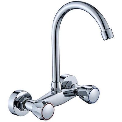 URSUS Robinet De Cuisine Pour Évier, Lave-linge Et Lavabo De Salle De Bain Mural Avec 2 Boutons, Aérateur D'Économie. Chrome - Publicité URSUS Robinet De Cuisine Pour Évier, Lave-linge Et Lavabo De Salle De Bain Mural Avec 2 Boutons, Aérateur D'Économie. Chrome - Publicité