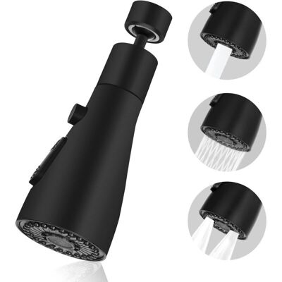 MOXIE Robinet De Pulvérisation D'Évier De Cuisine, Robinet De Cuisine À Aérateur Rotatif À 360 °, Buse De Robinet De Cuisine À 3 Modes, Pour Aérateur De Robinet De Cuisine Fm22 (noir) - Publicité MOXIE Robinet De Pulvérisation D'Évier De Cuisine, Robinet De Cuisine À Aérateur Rotatif À 360 °, Buse De Robinet De Cuisine À 3 Modes, Pour Aérateur De Robinet De Cuisine Fm22 (noir) - Publicité