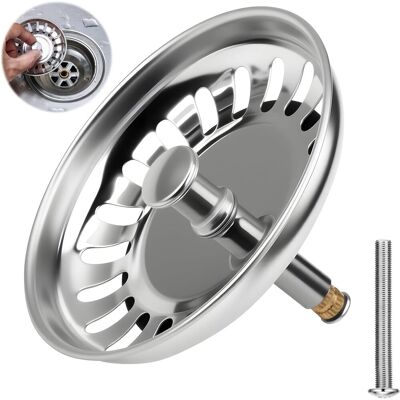 GRASSLIN 1 - Bouchon D'Évier - Crépine Universelle - Filtration Des Résidus Et Écoulement Rapide - Pour Cuisine Et Salle De Bain - Argent - 80x5cm - Publicité GRASSLIN 1 - Bouchon D'Évier - Crépine Universelle - Filtration Des Résidus Et Écoulement Rapide - Pour Cuisine Et Salle De Bain - Argent - 80x5cm - Publicité