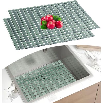GRASSLIN Lot De 2 Tapis D'Évier, Pvc, 30x40 Cm, Découpable, Protection Évier Céramique Acier Inoxydable, Drainage Rapide, Cuisine - Publicité GRASSLIN Lot De 2 Tapis D'Évier, Pvc, 30x40 Cm, Découpable, Protection Évier Céramique Acier Inoxydable, Drainage Rapide, Cuisine - Publicité