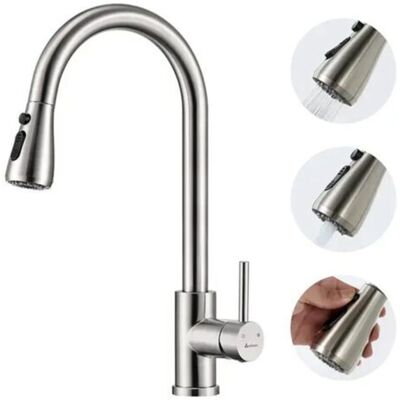 SANS MARQUE Mitigeur Cuisine Brossé Rotatif À 360° Robinet De Cuisine Avec Douchette Extractible En Acier Inox Robinetterie Cuisine D'Évier Avec 3 Modes - Publicité SANS MARQUE Mitigeur Cuisine Brossé Rotatif À 360° Robinet De Cuisine Avec Douchette Extractible En Acier Inox Robinetterie Cuisine D'Évier Avec 3 Modes - Publicité