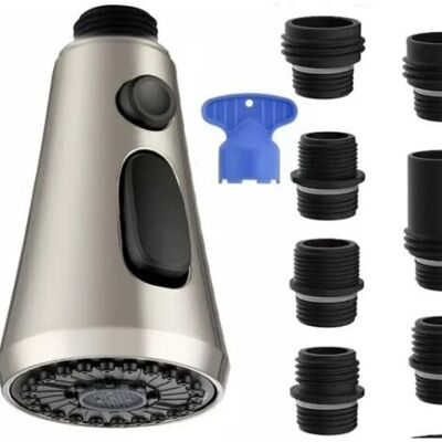 SCORPIO Douchette Robinet Cuisine Remplacement, Douchette D'Evier À 3 Fonctions De Jet, 9 Adaptateurs Compatible Avec Les Robinets G1/2, Chrome - Publicité SCORPIO Douchette Robinet Cuisine Remplacement, Douchette D'Evier À 3 Fonctions De Jet, 9 Adaptateurs Compatible Avec Les Robinets G1/2, Chrome - Publicité