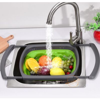 ABYSSE Égouttoir D'Évier, Bassine Pliable En Silicone Pour Laver Les Fruits Et Légumes, Idéale Pour La Maison, La Cuisine, Les Restaurants Et Le Lavage Des Pâtes. Panier Avec Poignées Rétractables - - Publicité ABYSSE Égouttoir D'Évier, Bassine Pliable En Silicone Pour Laver Les Fruits Et Légumes, Idéale Pour La Maison, La Cuisine, Les Restaurants Et Le Lavage Des Pâtes. Panier Avec Poignées Rétractables - - Publicité