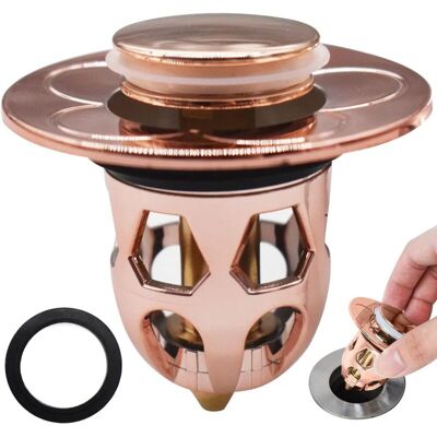 Melissa Pop Up Bouchon Lavabo,bouchon D'Évier Type Poussoir, Bouchon De Lavabo, Flitre De Vidange Anti-bloqué, Clapet Bonde Salle De Bain, Éviers De Cuisine Pour 30mm 40mm Trou De Vidange (or Rose) - Publicité Melissa Pop Up Bouchon Lavabo,bouchon D'Évier Type Poussoir, Bouchon De Lavabo, Flitre De Vidange Anti-bloqué, Clapet Bonde Salle De Bain, Éviers De Cuisine Pour 30mm 40mm Trou De Vidange (or Rose) - Publicité