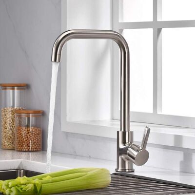 PELTOR Mitigeur Évier Avec Bec Haut, Robinet De Cuisine, Nickel Bross - Publicité PELTOR Mitigeur Évier Avec Bec Haut, Robinet De Cuisine, Nickel Bross - Publicité