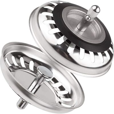 Vision Lot De 2 Bouchon Evier Cuisine Inox, Filtre Evier Cuisine Universel 79mm, Bouchon De Bonde Evier Antiblocage En Acier Inoxydable , Pour Cuisine Et Salle De Bain - Publicité Vision Lot De 2 Bouchon Evier Cuisine Inox, Filtre Evier Cuisine Universel 79mm, Bouchon De Bonde Evier Antiblocage En Acier Inoxydable , Pour Cuisine Et Salle De Bain - Publicité