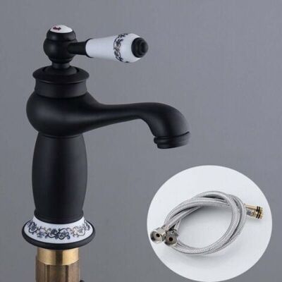 ABYSSE Noir Robinet Rétro De Lavabo Évier En Laiton Céramique Robinet Antique Vintage Mitigeur Robinet D'Eau Froide/chaude Remplacement Décoration Pour Cuisine Salle De Bain - Publicité ABYSSE Noir Robinet Rétro De Lavabo Évier En Laiton Céramique Robinet Antique Vintage Mitigeur Robinet D'Eau Froide/chaude Remplacement Décoration Pour Cuisine Salle De Bain - Publicité