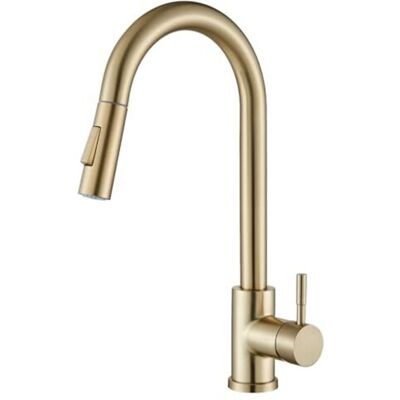 Scotch Robinet De Cuisine, Robinet D'Évier En Acier Inoxydable Noir Avec Douchette Extractible, Monotrou, Mitigeur De Cuisine Pivotant À 360° Avec Douchette À 2 Jets, Doré - Publicité Scotch Robinet De Cuisine, Robinet D'Évier En Acier Inoxydable Noir Avec Douchette Extractible, Monotrou, Mitigeur De Cuisine Pivotant À 360° Avec Douchette À 2 Jets, Doré - Publicité