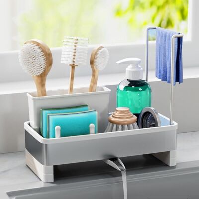 GRASSLIN Organisateur D'Évier En Avec Bac D'Écoulement Automatique, Porte Eponge Evier Cuisine Pour Serviettes Rangement Et Organisation De Cuisine Accessoires (blanc) Blanc -'Blanc'blanc'- - Publicité GRASSLIN Organisateur D'Évier En Avec Bac D'Écoulement Automatique, Porte Eponge Evier Cuisine Pour Serviettes Rangement Et Organisation De Cuisine Accessoires (blanc) Blanc -'Blanc'blanc'- - Publicité