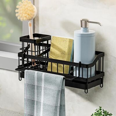 GRASSLIN Rangement Evier, Porte Eponge Evier Mural Avec Bac Vidange, Organiseur Pour Évier Porte-serviettes, Panier D'Évier De Cuisine Suspendu Ou Posé Sur Le Plan Travail (noir) -'Parent'-'- - Publicité GRASSLIN Rangement Evier, Porte Eponge Evier Mural Avec Bac Vidange, Organiseur Pour Évier Porte-serviettes, Panier D'Évier De Cuisine Suspendu Ou Posé Sur Le Plan Travail (noir) -'Parent'-'- - Publicité