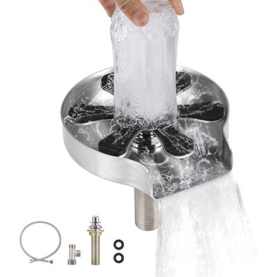 GRASSLIN 1 - Rince-verre - Accessoire Évier - Nettoyage Rapide Pour Verres Et Biberons - Idéal Restaurant Café Bar - Argenté - Publicité GRASSLIN 1 - Rince-verre - Accessoire Évier - Nettoyage Rapide Pour Verres Et Biberons - Idéal Restaurant Café Bar - Argenté - Publicité