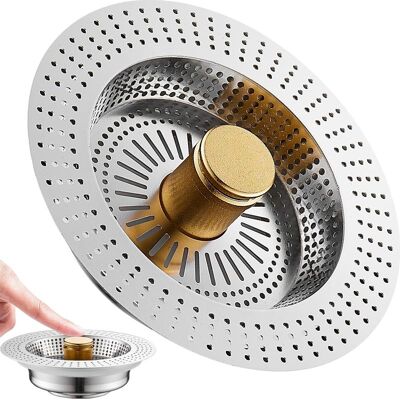 Vision Bouchon De Bonde D'Évier De Cuisine 3 En 1 Amélioré, Bonde Escamotable En Acier Inoxydable - Publicité Vision Bouchon De Bonde D'Évier De Cuisine 3 En 1 Amélioré, Bonde Escamotable En Acier Inoxydable - Publicité