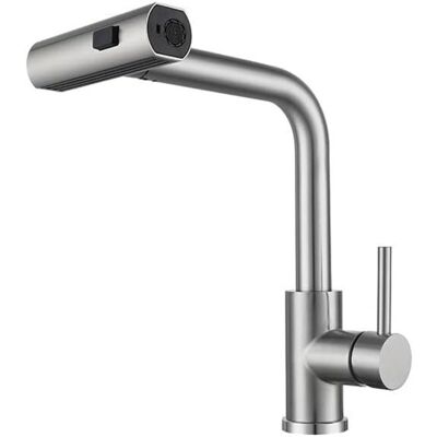 ACKERMAN Robinet Mitigeur D'Évier De Cuisine En Acier Inoxydable Avec Douchette Extractible, Robinet Mitigeur De Cuisine 1 Trou Bec Pivotant Robinet D'Eau Chaude Et Froide À Poignée Unique - Publicité ACKERMAN Robinet Mitigeur D'Évier De Cuisine En Acier Inoxydable Avec Douchette Extractible, Robinet Mitigeur De Cuisine 1 Trou Bec Pivotant Robinet D'Eau Chaude Et Froide À Poignée Unique - Publicité