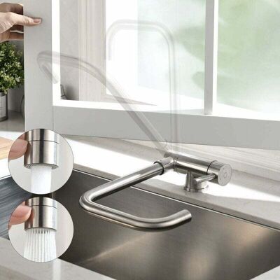 OEM Mitigeur Cuisine Rabattable Avec 2 Jets Aux Choix Robinet Cuisine Sous Fenêtre Robinetterie Cuisine Pliable Bec Orientable 360° Mitigeur Evier Rabattable Fenêtre En Laiton Acier Inox 304 - Publicité OEM Mitigeur Cuisine Rabattable Avec 2 Jets Aux Choix Robinet Cuisine Sous Fenêtre Robinetterie Cuisine Pliable Bec Orientable 360° Mitigeur Evier Rabattable Fenêtre En Laiton Acier Inox 304 - Publicité