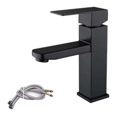 ABYSSE Robinet De Lavabo En Acier Inoxydable Noir, Conception À Poignée Unique Pour Eau Chaude Et Froide, Avec Tuyau, Adapté Aux Éviers Et Mitigeurs De Salle De Bain - Publicité ABYSSE Robinet De Lavabo En Acier Inoxydable Noir, Conception À Poignée Unique Pour Eau Chaude Et Froide, Avec Tuyau, Adapté Aux Éviers Et Mitigeurs De Salle De Bain - Publicité
