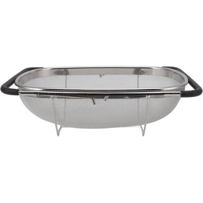 HEAT Passoire Télescopique En Acier Inoxydable Avec Poignée En Caoutchouc Pour Évier De Cuisine - Publicité HEAT Passoire Télescopique En Acier Inoxydable Avec Poignée En Caoutchouc Pour Évier De Cuisine - Publicité