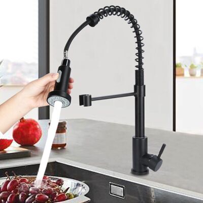 Melissa Mitigeur De Cuisine Monobloc Noir Mat Avec Douchette Extractible À Levier Unique. Design Moderne, Fonctionnel Pour Évier De Cuisine. Publicité Melissa Mitigeur De Cuisine Monobloc Noir Mat Avec Douchette Extractible À Levier Unique. Design Moderne, Fonctionnel Pour Évier De Cuisine. Publicité