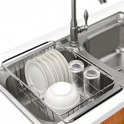 BRINSEA Égouttoir À Vaisselle Extensible, Acier Inoxydable Antirouille Sur Le Panier De L'Évier, Égouttoir À Vaisselle En Métal En Acier Inoxydable 304 Dans L'Évier Ou Le Comptoir - Publicité BRINSEA Égouttoir À Vaisselle Extensible, Acier Inoxydable Antirouille Sur Le Panier De L'Évier, Égouttoir À Vaisselle En Métal En Acier Inoxydable 304 Dans L'Évier Ou Le Comptoir - Publicité