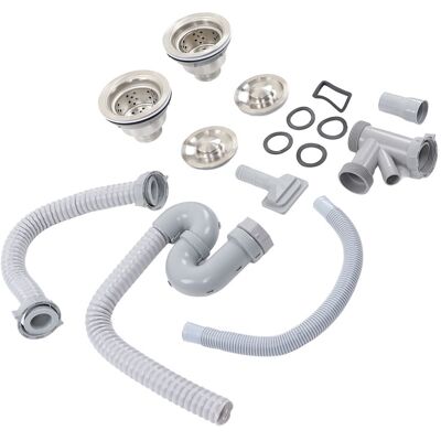 HEAT Tuyau D'Évacuation D'Évier De Cuisine En Acier Inoxydable Coudé En S Avec Double Bonde, Ensemble De Tuyaux D'Égout Pour Salle De Bain Et Maison - Publicité HEAT Tuyau D'Évacuation D'Évier De Cuisine En Acier Inoxydable Coudé En S Avec Double Bonde, Ensemble De Tuyaux D'Égout Pour Salle De Bain Et Maison - Publicité