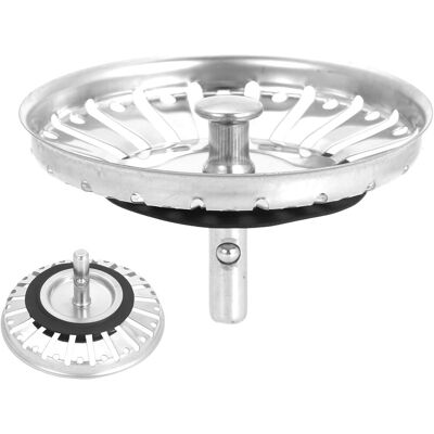 GRASSLIN 2 Pièces Bouchon Évier, Acier Inoxydable 84mm, Filtre Cuisine, Double Fonction, Pour Éviers Ronds - Publicité GRASSLIN 2 Pièces Bouchon Évier, Acier Inoxydable 84mm, Filtre Cuisine, Double Fonction, Pour Éviers Ronds - Publicité