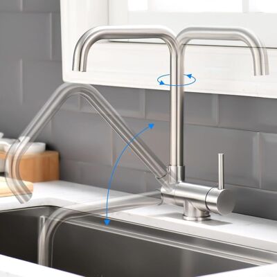 OEM Miigeur Cuisine Robinet De Cuisine Mono Commande Rotation 360° Robinet Évier Modern Design Inox 304 Noir - Publicité OEM Miigeur Cuisine Robinet De Cuisine Mono Commande Rotation 360° Robinet Évier Modern Design Inox 304 Noir - Publicité