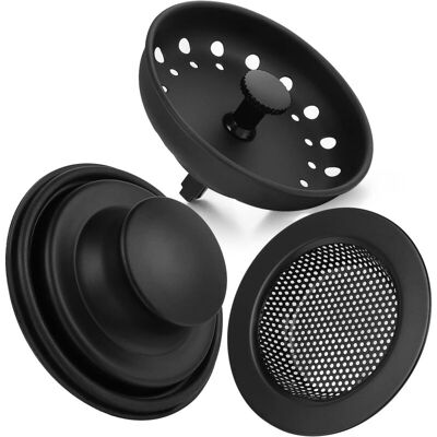 Vision Lot De 3 Crépines D'Évier De Cuisine En Acier Inoxydable, Anti-obstruction, Pour Remplacement De Crépine D'Évier (noir, Lot De 3) - Publicité Vision Lot De 3 Crépines D'Évier De Cuisine En Acier Inoxydable, Anti-obstruction, Pour Remplacement De Crépine D'Évier (noir, Lot De 3) - Publicité